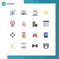 Set of 16 Vector Flat Colors on Grid for offer selection laboratory resources human Editable Pack of Creative Vector Design Elements