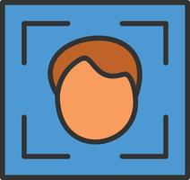 Face Scanner Line Filled Icon vector