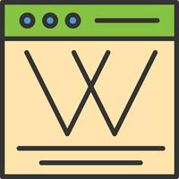 Wiki Line Filled Icon vector