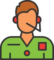 Customer Service Line Filled Icon vector