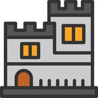 icono lleno de línea de castillo vector