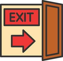 Exit Line Filled Icon vector