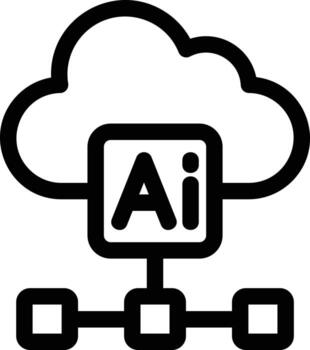 Cloud Based Architecture Line Icon vector