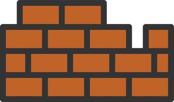 Brickwall Line Filled Icon vector