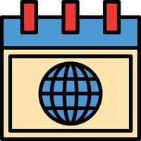 Global Line Filled Icon vector