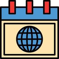 Global Line Filled Icon vector