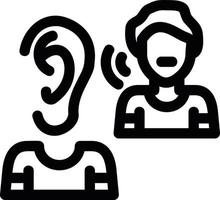 Listening Line Icon vector