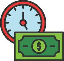 Time Is Money Line Filled Icon vector