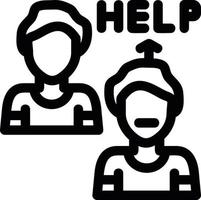 Ask For Help Line Icon vector