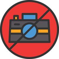 No Camera Line Filled Icon vector