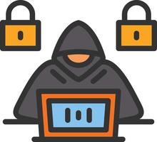 Hacker Line Filled Icon vector