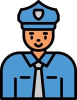 Policeman Line Filled Icon vector