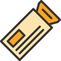 Ticket Line Filled Icon vector