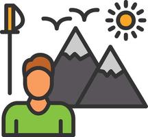 Hiking Line Filled Icon vector