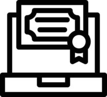 Online Certificate Line Icon vector