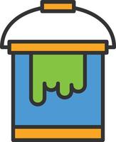 Paint Bucket Line Filled Icon vector