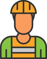 Worker Line Filled Icon vector