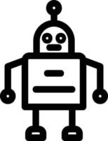 icono de línea de robot vector