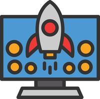 Launch Line Filled Icon vector