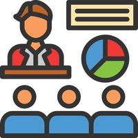 Meeting Line Filled Icon vector