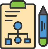 Project Plan Line Filled Icon vector