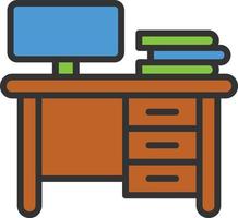 Work Table Line Filled Icon vector