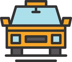 icono lleno de línea de taxi vector