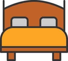 Bed Line Filled Icon vector