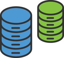 Database Line Filled Icon vector