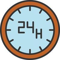 24 Hour Filled Icon vector