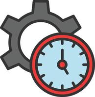 Time Management Line Filled Icon vector