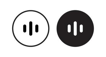 Music wave line icon vector isolated on circle background