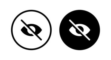 Crossed-out eye, sensitive content icon vector