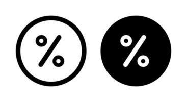 Discount, percent icon vector isolated on circle background