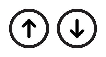Upload, download, up and down arrow icon vector isolated on circle line background
