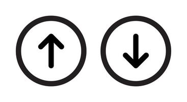 Upload, download, up and down arrow icon vector isolated on circle line background