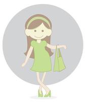 chica de compras vector