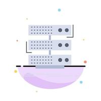 server storage rack database data Flat Color Icon Vector