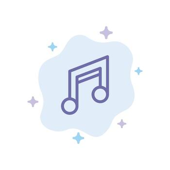App Basic Design Mobile Music Blue Icon on Abstract Cloud Background vector