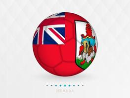 Football ball with Bermuda flag pattern, soccer ball with flag of Bermuda national team. vector