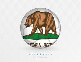 Football ball with California flag pattern, soccer ball with flag of California national team. vector