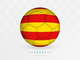 Football ball with Catalonia flag pattern, soccer ball with flag of Catalonia national team. vector
