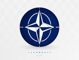 pelota de fútbol con el patrón de la bandera de la OTAN, pelota de fútbol con la bandera del equipo nacional de la OTAN. vector