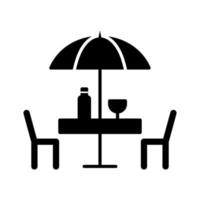 icono de vector de mesa de café único