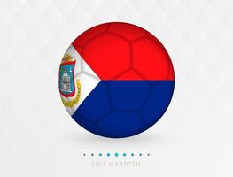 pelota de fútbol con patrón de bandera de sint maarten, pelota de fútbol con bandera del equipo nacional de sint maarten. vector