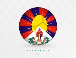 Football ball with Tibet flag pattern, soccer ball with flag of Tibet national team. vector