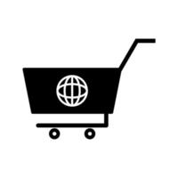 icono de vector de compras global único