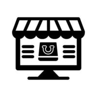 icono de vector de compras en línea