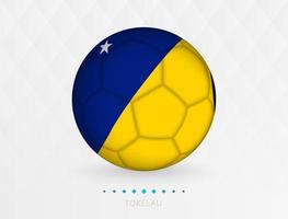 pelota de fútbol con el patrón de la bandera de tokelau, pelota de fútbol con la bandera del equipo nacional de tokelau. vector