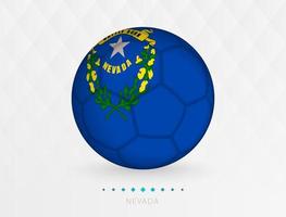 pelota de fútbol con el patrón de la bandera de nevada, pelota de fútbol con la bandera del equipo nacional de nevada. vector